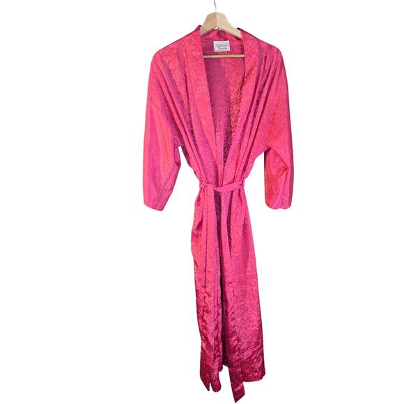 California Dynasty L Hot Pink/Fuchsia Floral Pattern Robe [0445] - Picture 1 of 7